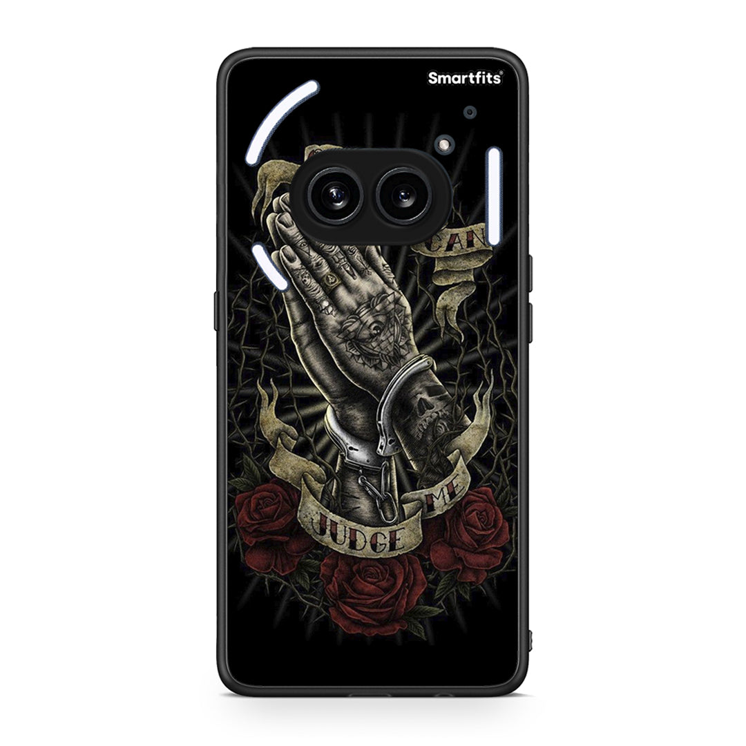 Nothing Phone 2a Judge By God θήκη από τη Smartfits με σχέδιο στο πίσω μέρος και μαύρο περίβλημα | Smartphone case with colorful back and black bezels by Smartfits