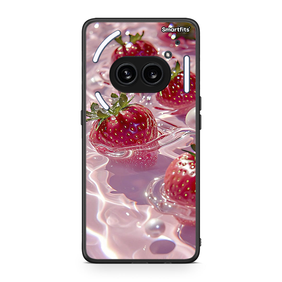 Nothing Phone 2a Juicy Strawberries θήκη από τη Smartfits με σχέδιο στο πίσω μέρος και μαύρο περίβλημα | Smartphone case with colorful back and black bezels by Smartfits