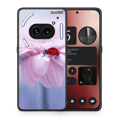 Θήκη Nothing Phone 2a Ladybug Flower από τη Smartfits με σχέδιο στο πίσω μέρος και μαύρο περίβλημα | Nothing Phone 2a Ladybug Flower case with colorful back and black bezels