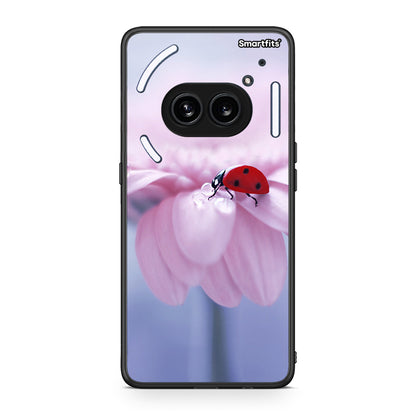 Nothing Phone 2a Ladybug Flower θήκη από τη Smartfits με σχέδιο στο πίσω μέρος και μαύρο περίβλημα | Smartphone case with colorful back and black bezels by Smartfits