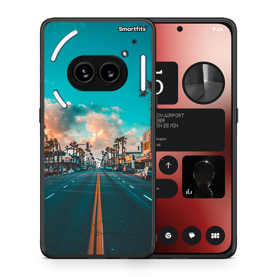 Θήκη Nothing Phone 2a City Landscape από τη Smartfits με σχέδιο στο πίσω μέρος και μαύρο περίβλημα | Nothing Phone 2a City Landscape case with colorful back and black bezels