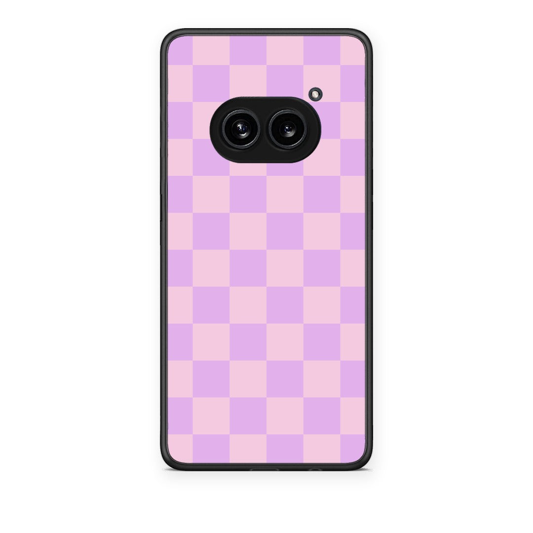 Θήκη Nothing Phone 2a Lavender and Pink Checkerboard από τη Smartfits με σχέδιο στο πίσω μέρος και μαύρο περίβλημα | Nothing Phone 2a Lavender and Pink Checkerboard case with colorful back and black bezels