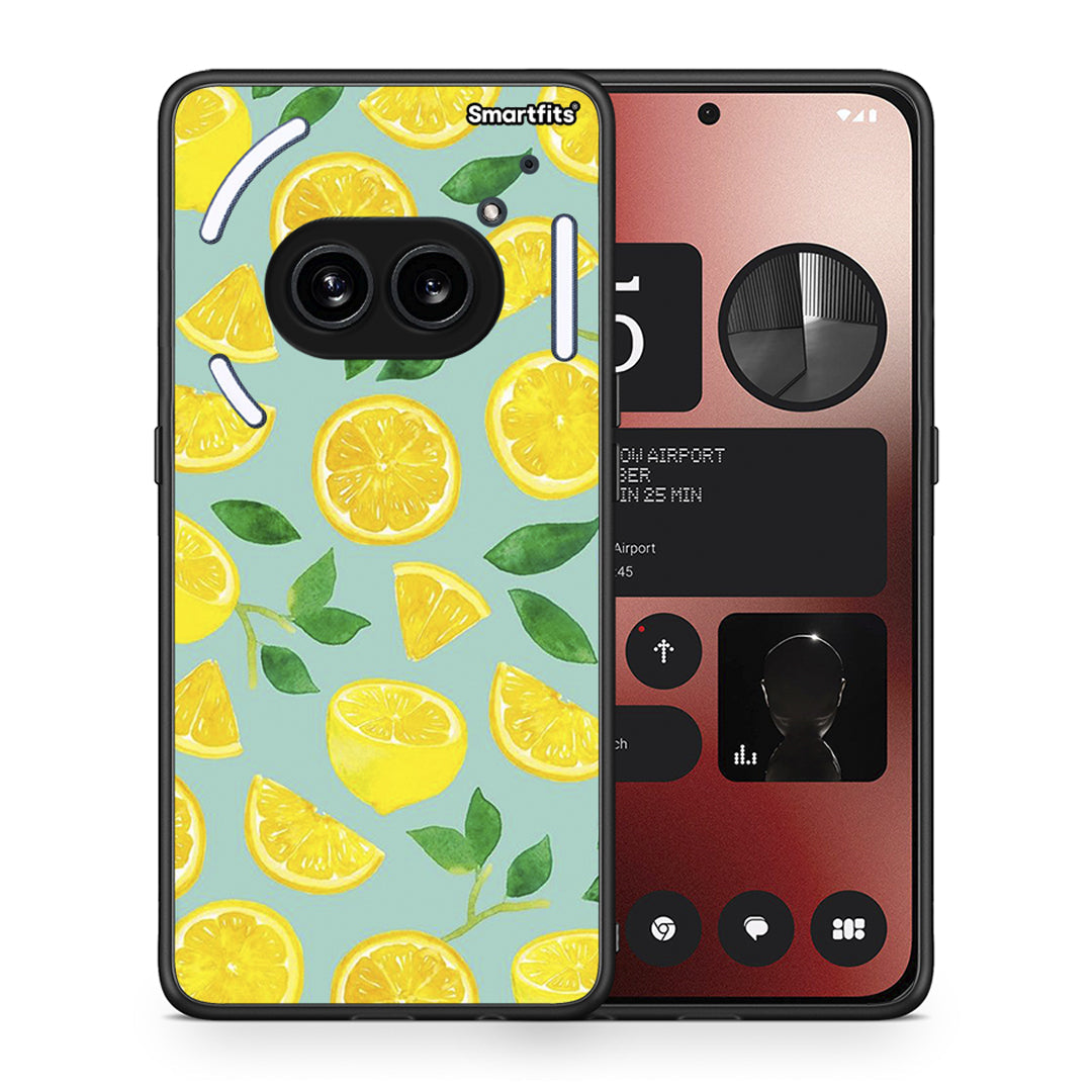 Θήκη Nothing Phone 2a Lemons από τη Smartfits με σχέδιο στο πίσω μέρος και μαύρο περίβλημα | Nothing Phone 2a Lemons case with colorful back and black bezels