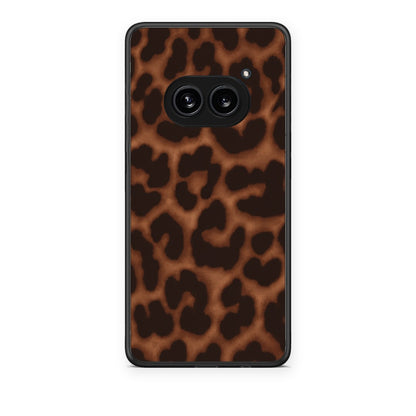 Θήκη Nothing Phone 2a Leopard Print Dark Brown από τη Smartfits με σχέδιο στο πίσω μέρος και μαύρο περίβλημα | Nothing Phone 2a Leopard Print Dark Brown case with colorful back and black bezels