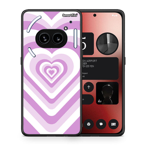 Θήκη Nothing Phone 2a Lilac Hearts από τη Smartfits με σχέδιο στο πίσω μέρος και μαύρο περίβλημα | Nothing Phone 2a Lilac Hearts case with colorful back and black bezels