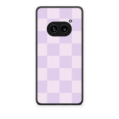 Θήκη Nothing Phone 2a Lilac and Cream Striped Checks από τη Smartfits με σχέδιο στο πίσω μέρος και μαύρο περίβλημα | Nothing Phone 2a Lilac and Cream Striped Checks case with colorful back and black bezels