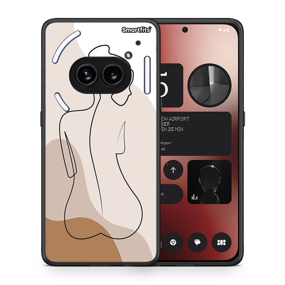 Θήκη Nothing Phone 2a LineArt Woman από τη Smartfits με σχέδιο στο πίσω μέρος και μαύρο περίβλημα | Nothing Phone 2a LineArt Woman case with colorful back and black bezels