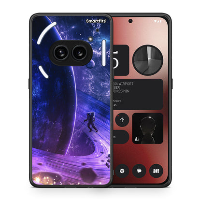 Θήκη Nothing Phone 2a Lost Astronaut από τη Smartfits με σχέδιο στο πίσω μέρος και μαύρο περίβλημα | Nothing Phone 2a Lost Astronaut case with colorful back and black bezels