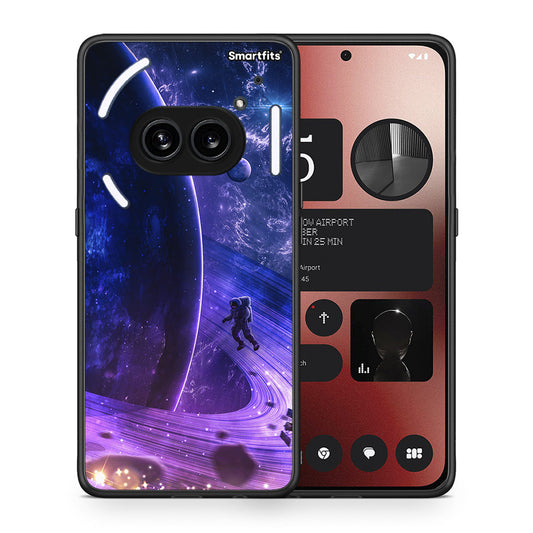 Θήκη Nothing Phone 2a Lost Astronaut από τη Smartfits με σχέδιο στο πίσω μέρος και μαύρο περίβλημα | Nothing Phone 2a Lost Astronaut case with colorful back and black bezels