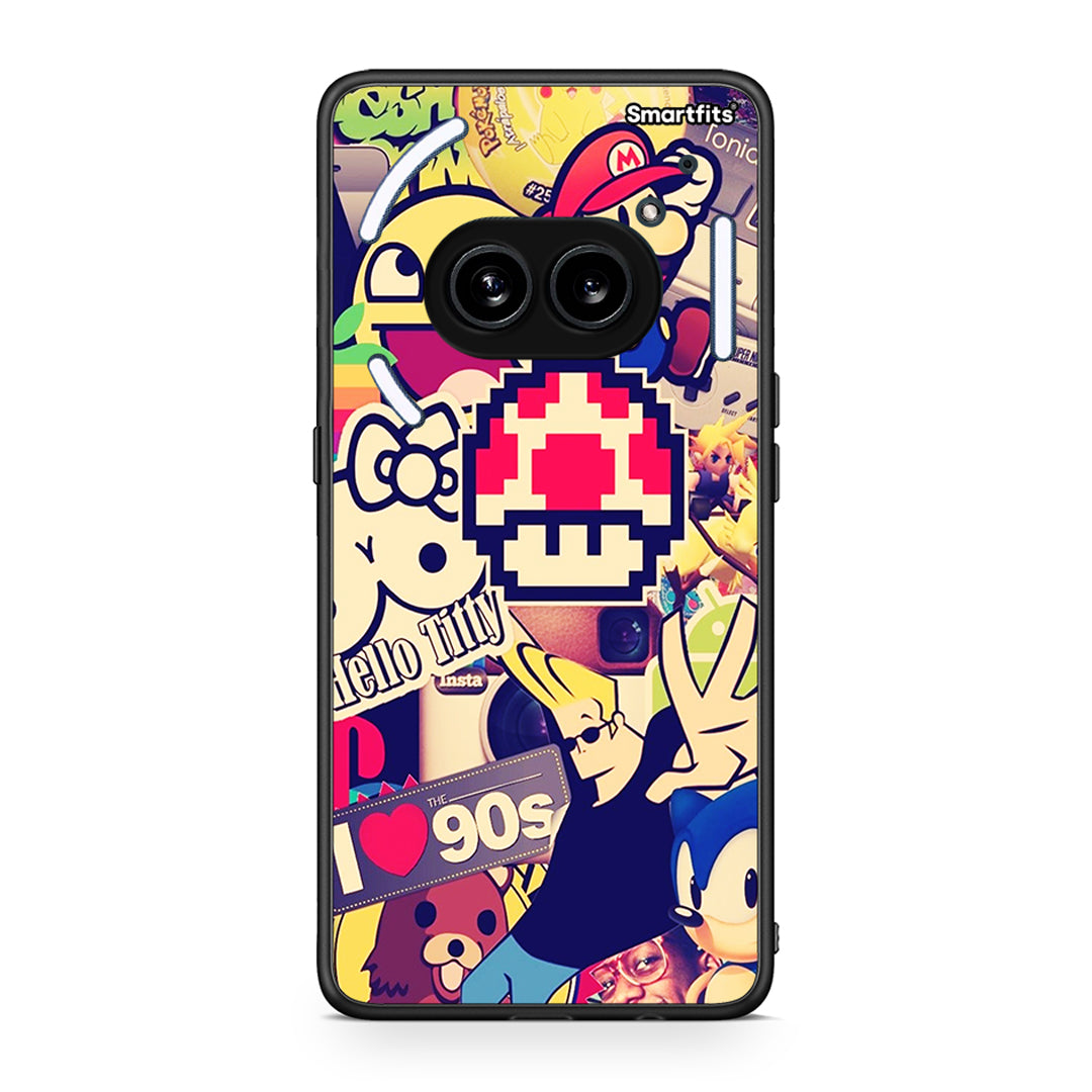 Nothing Phone 2a Love The 90s θήκη από τη Smartfits με σχέδιο στο πίσω μέρος και μαύρο περίβλημα | Smartphone case with colorful back and black bezels by Smartfits