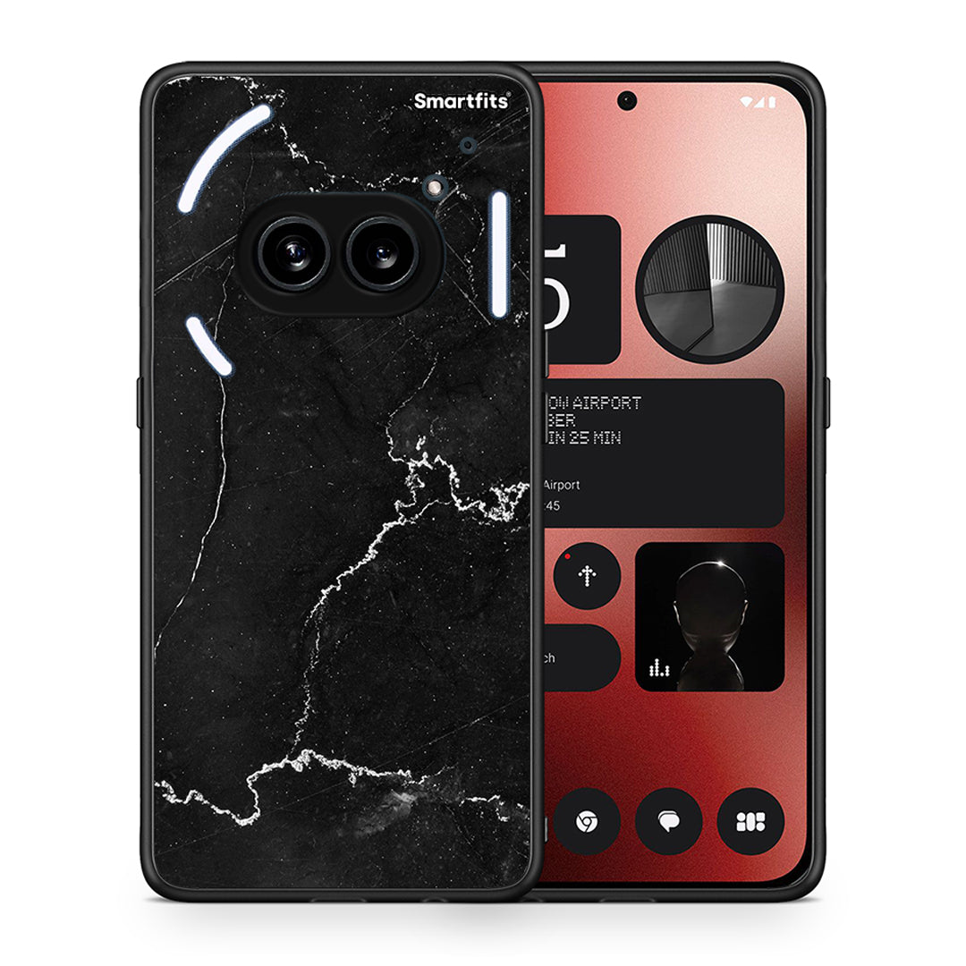 Θήκη Nothing Phone 2a Marble Black από τη Smartfits με σχέδιο στο πίσω μέρος και μαύρο περίβλημα | Nothing Phone 2a Marble Black case with colorful back and black bezels