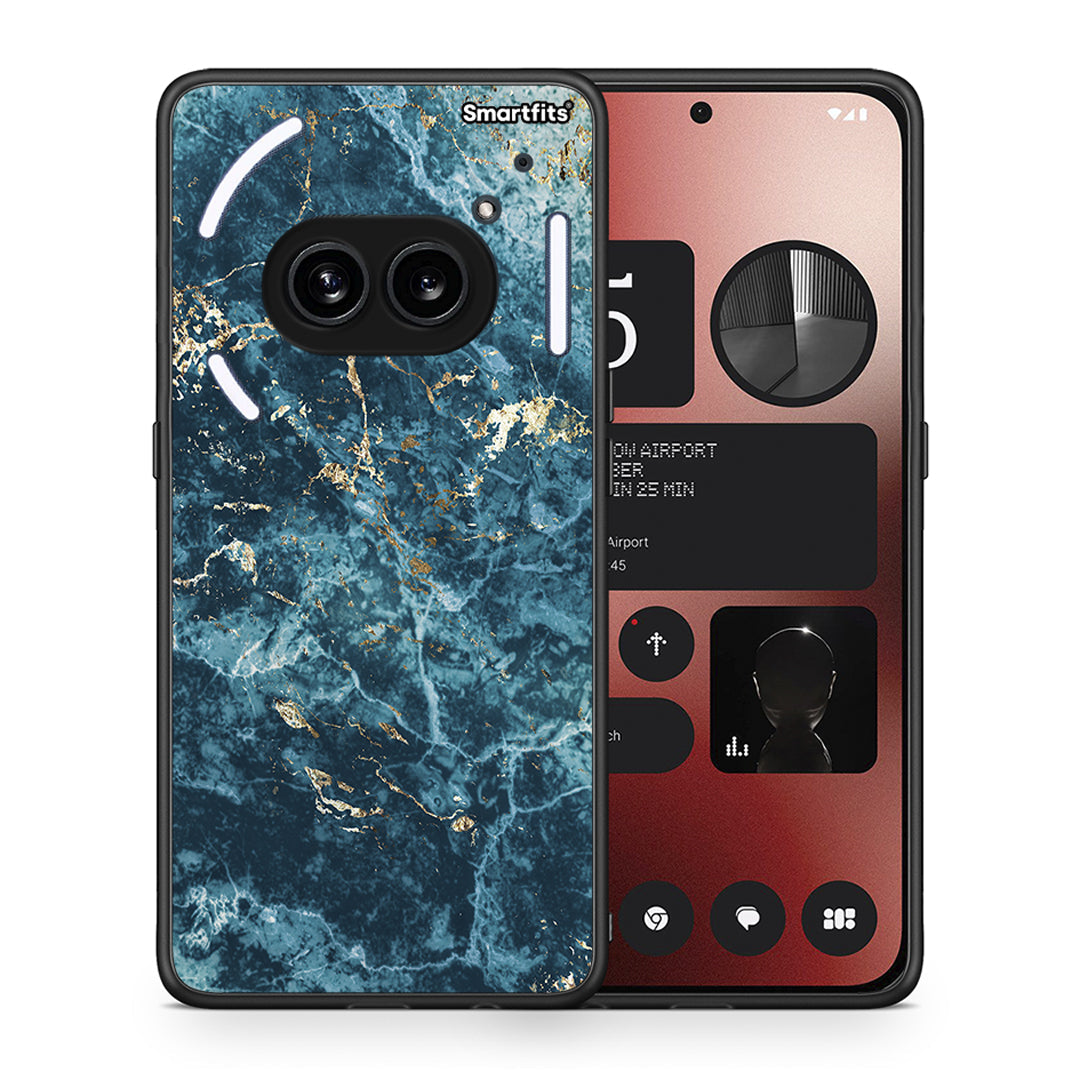 Θήκη Nothing Phone 2a Marble Blue από τη Smartfits με σχέδιο στο πίσω μέρος και μαύρο περίβλημα | Nothing Phone 2a Marble Blue case with colorful back and black bezels