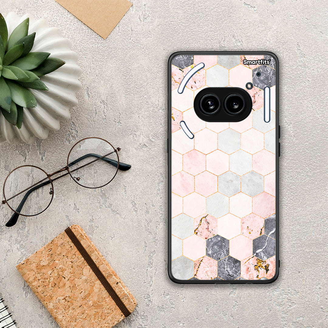 Marble Hexagon Pink - Nothing Phone 2a θήκη