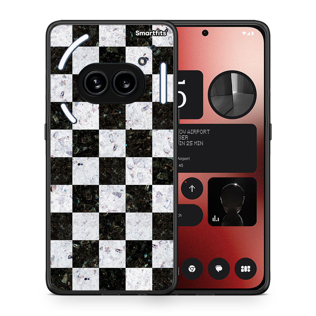 Θήκη Nothing Phone 2a Square Geometric Marble από τη Smartfits με σχέδιο στο πίσω μέρος και μαύρο περίβλημα | Nothing Phone 2a Square Geometric Marble case with colorful back and black bezels