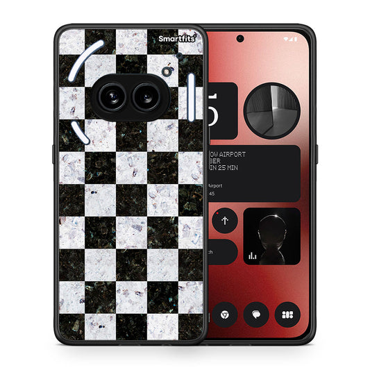 Θήκη Nothing Phone 2a Square Geometric Marble από τη Smartfits με σχέδιο στο πίσω μέρος και μαύρο περίβλημα | Nothing Phone 2a Square Geometric Marble case with colorful back and black bezels