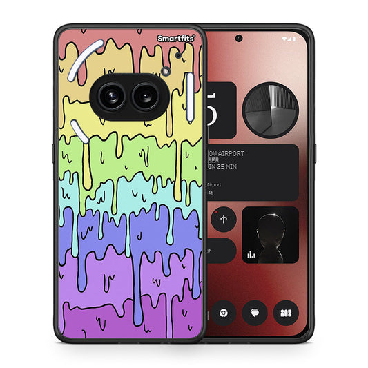 Θήκη Nothing Phone 2a Melting Rainbow από τη Smartfits με σχέδιο στο πίσω μέρος και μαύρο περίβλημα | Nothing Phone 2a Melting Rainbow case with colorful back and black bezels