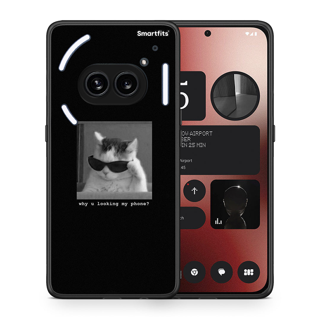 Θήκη Nothing Phone 2a Meme Cat από τη Smartfits με σχέδιο στο πίσω μέρος και μαύρο περίβλημα | Nothing Phone 2a Meme Cat case with colorful back and black bezels