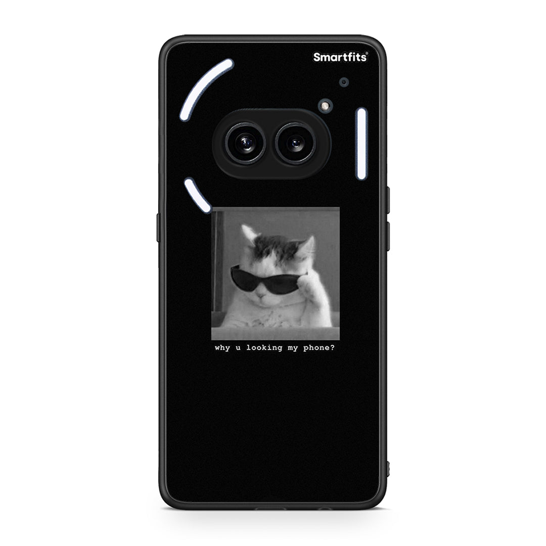 Nothing Phone 2a Meme Cat θήκη από τη Smartfits με σχέδιο στο πίσω μέρος και μαύρο περίβλημα | Smartphone case with colorful back and black bezels by Smartfits