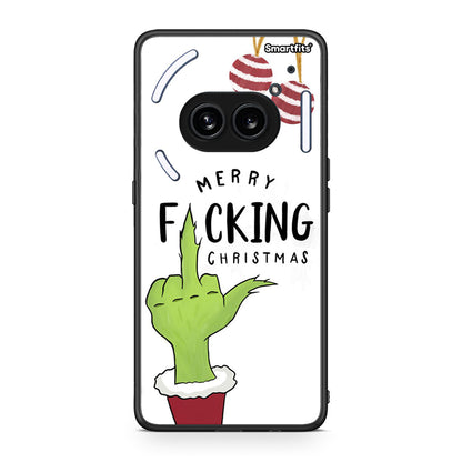 Nothing Phone 2a Merry F Xmas θήκη από τη Smartfits με σχέδιο στο πίσω μέρος και μαύρο περίβλημα | Smartphone case with colorful back and black bezels by Smartfits
