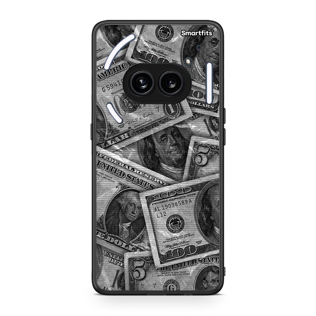 Nothing Phone 2a Money Dollars θήκη από τη Smartfits με σχέδιο στο πίσω μέρος και μαύρο περίβλημα | Smartphone case with colorful back and black bezels by Smartfits