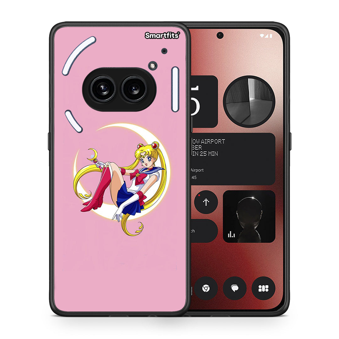 Θήκη Nothing Phone 2a Moon Girl από τη Smartfits με σχέδιο στο πίσω μέρος και μαύρο περίβλημα | Nothing Phone 2a Moon Girl case with colorful back and black bezels
