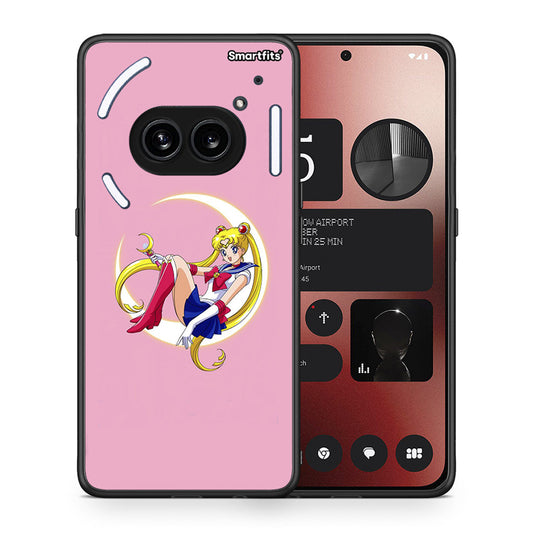 Θήκη Nothing Phone 2a Moon Girl από τη Smartfits με σχέδιο στο πίσω μέρος και μαύρο περίβλημα | Nothing Phone 2a Moon Girl case with colorful back and black bezels