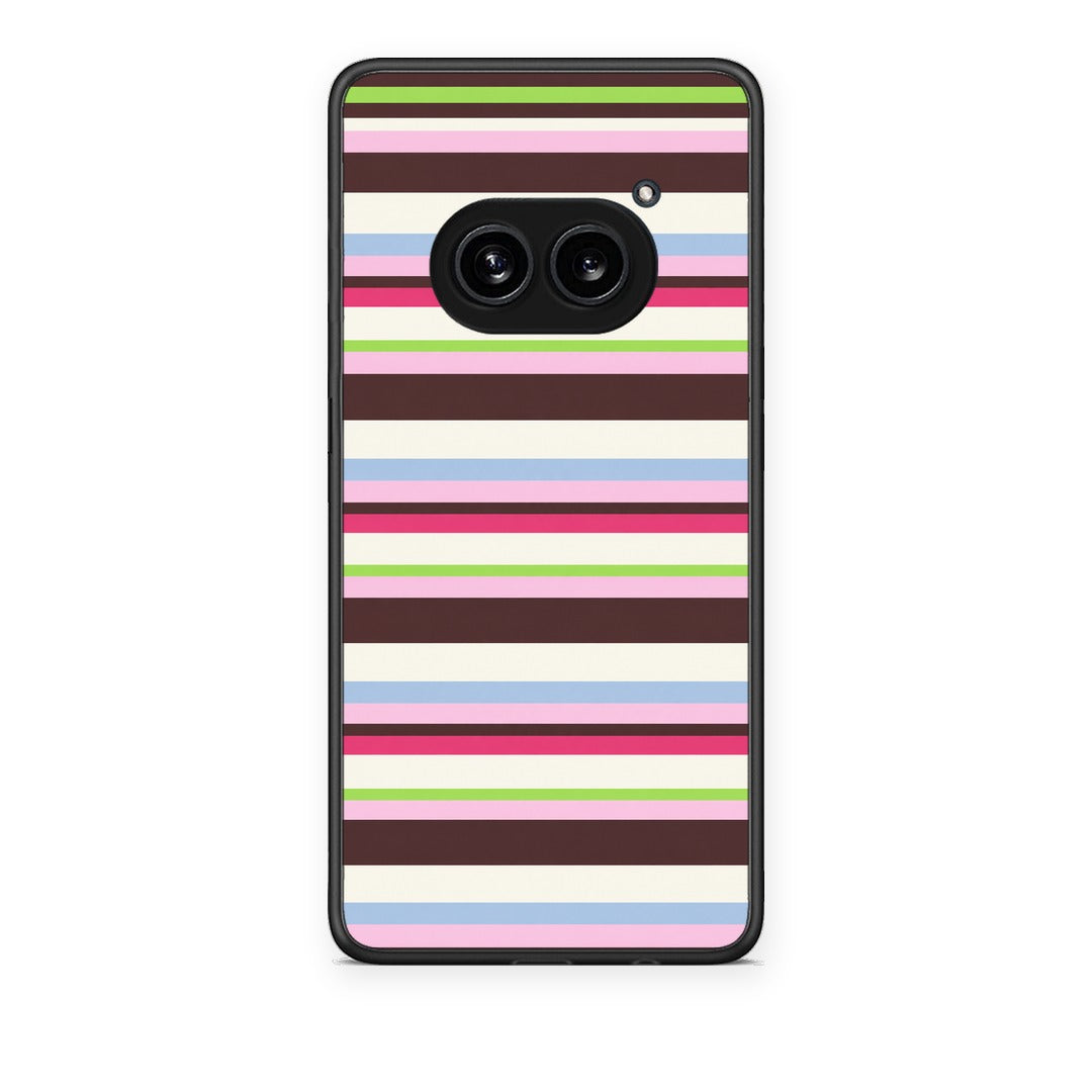 Θήκη Nothing Phone 2a Multicolour Horizontal Stripes από τη Smartfits με σχέδιο στο πίσω μέρος και μαύρο περίβλημα | Nothing Phone 2a Multicolour Horizontal Stripes case with colorful back and black bezels