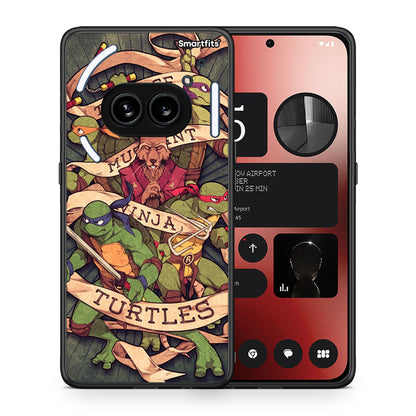Θήκη Nothing Phone 2a Ninja Turtles από τη Smartfits με σχέδιο στο πίσω μέρος και μαύρο περίβλημα | Nothing Phone 2a Ninja Turtles case with colorful back and black bezels