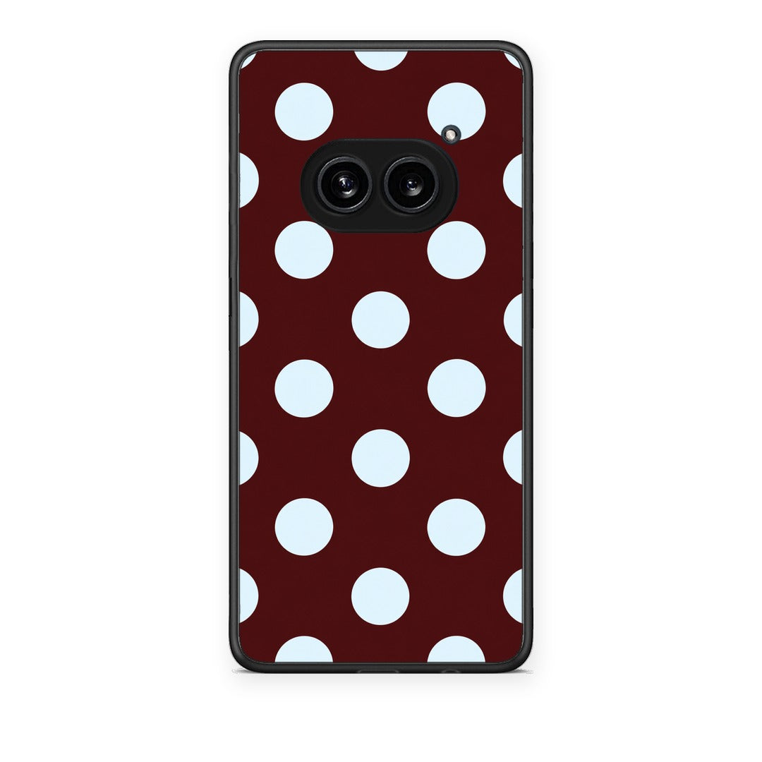 Θήκη Nothing Phone 2a Pale Blue Large Polka Dots on Burgundy από τη Smartfits με σχέδιο στο πίσω μέρος και μαύρο περίβλημα | Nothing Phone 2a Pale Blue Large Polka Dots on Burgundy case with colorful back and black bezels