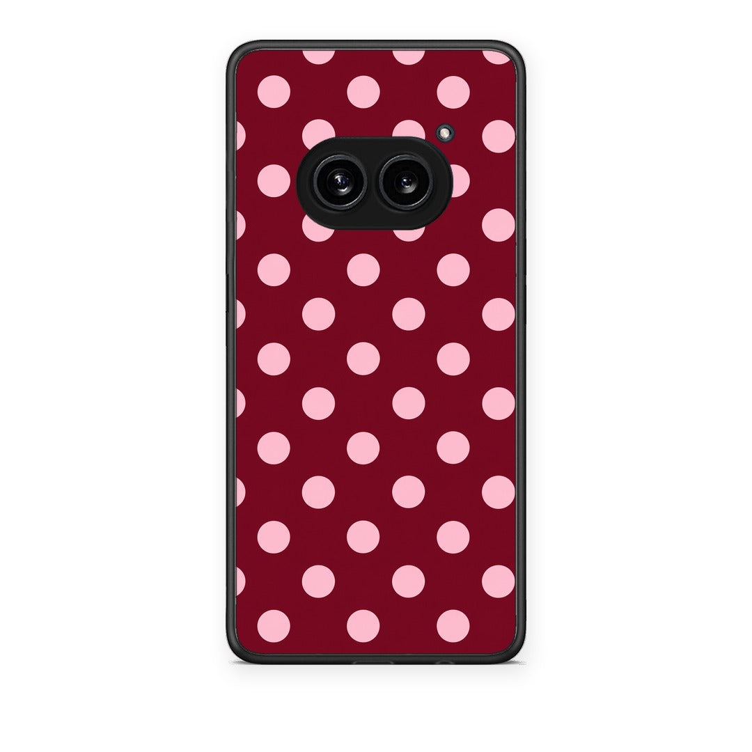 Θήκη Nothing Phone 2a Pink Polka Dots on Burgundy από τη Smartfits με σχέδιο στο πίσω μέρος και μαύρο περίβλημα | Nothing Phone 2a Pink Polka Dots on Burgundy case with colorful back and black bezels