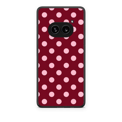 Θήκη Nothing Phone 2a Pink Polka Dots on Burgundy από τη Smartfits με σχέδιο στο πίσω μέρος και μαύρο περίβλημα | Nothing Phone 2a Pink Polka Dots on Burgundy case with colorful back and black bezels