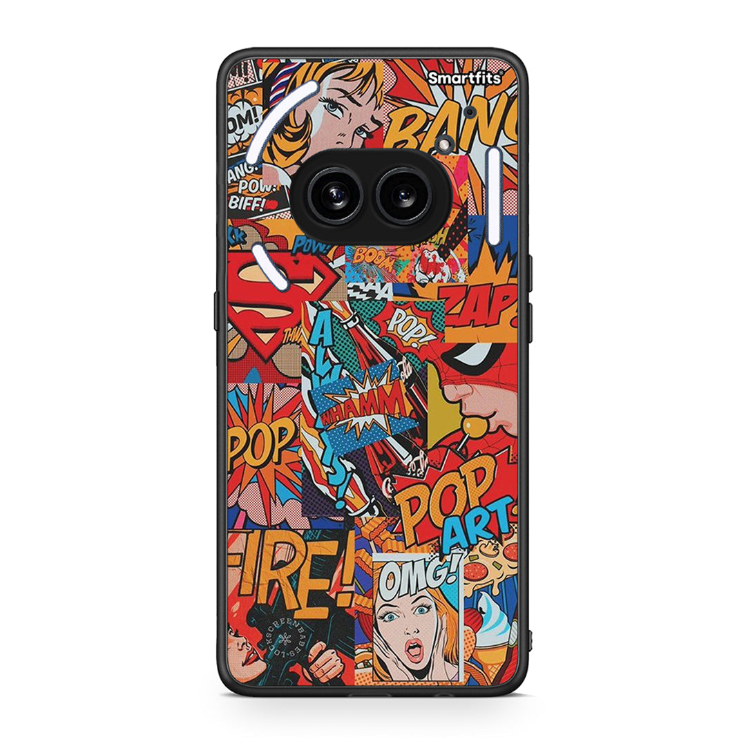 Nothing Phone 2a PopArt OMG θήκη από τη Smartfits με σχέδιο στο πίσω μέρος και μαύρο περίβλημα | Smartphone case with colorful back and black bezels by Smartfits