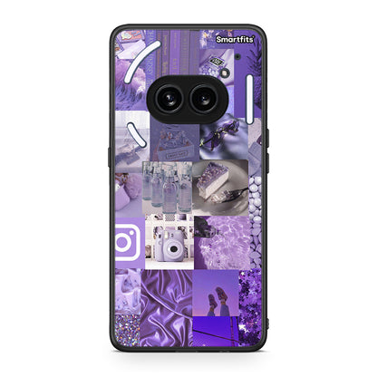 Nothing Phone 2a Purple Aesthetic Collage θήκη από τη Smartfits με σχέδιο στο πίσω μέρος και μαύρο περίβλημα | Smartphone case with colorful back and black bezels by Smartfits