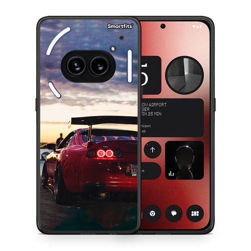 Θήκη Nothing Phone 2a Racing Supra από τη Smartfits με σχέδιο στο πίσω μέρος και μαύρο περίβλημα | Nothing Phone 2a Racing Supra case with colorful back and black bezels