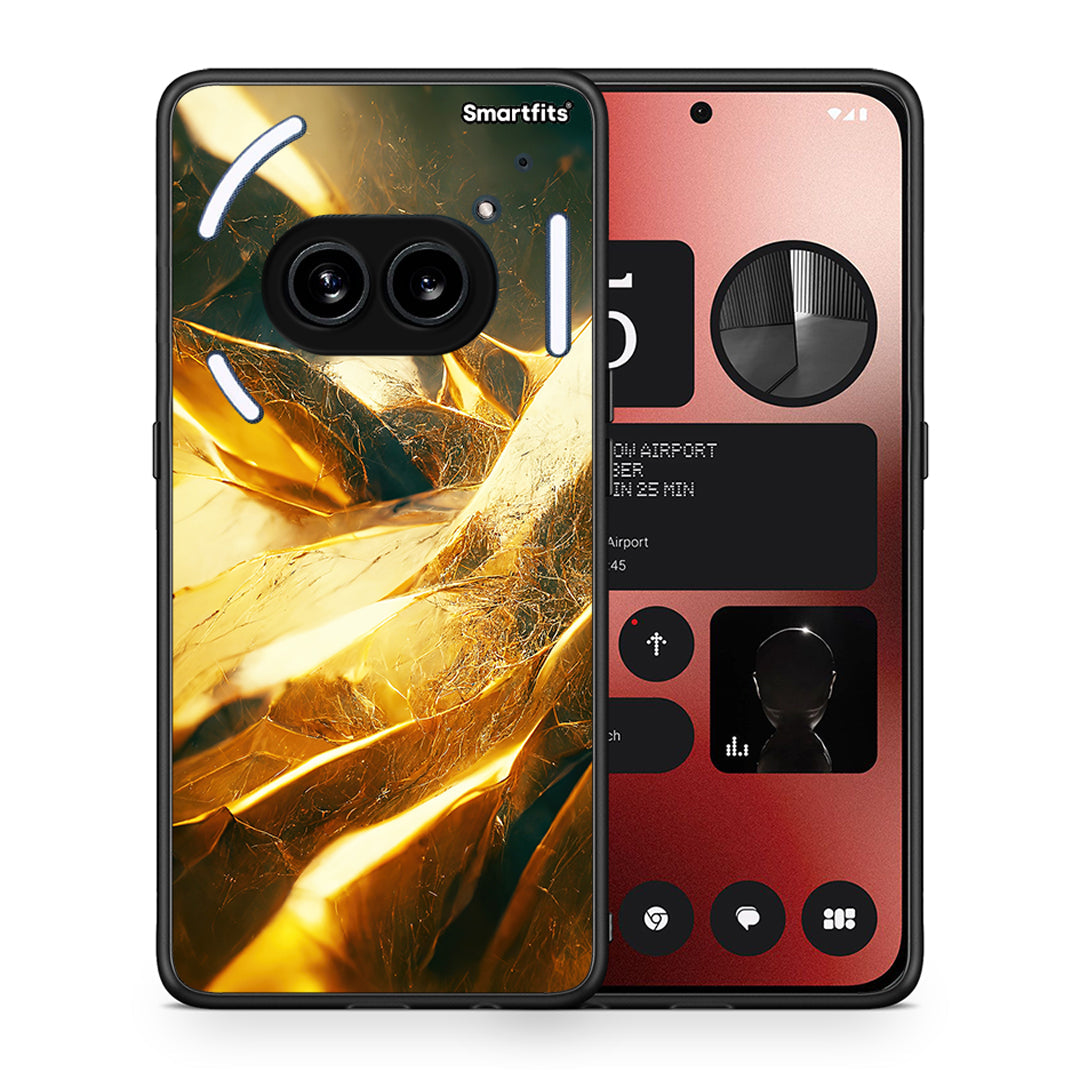 Θήκη Nothing Phone 2a Real Gold από τη Smartfits με σχέδιο στο πίσω μέρος και μαύρο περίβλημα | Nothing Phone 2a Real Gold case with colorful back and black bezels