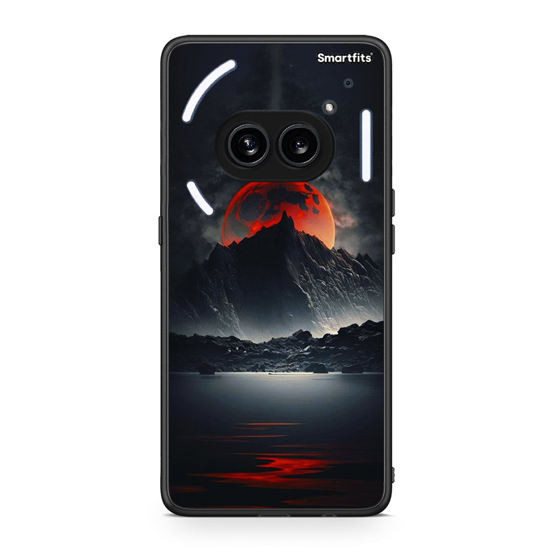Nothing Phone 2a Red Full Moon θήκη από τη Smartfits με σχέδιο στο πίσω μέρος και μαύρο περίβλημα | Smartphone case with colorful back and black bezels by Smartfits