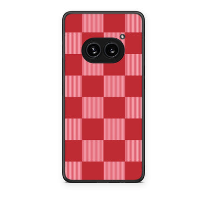 Θήκη Nothing Phone 2a Red and Pink Striped Checks από τη Smartfits με σχέδιο στο πίσω μέρος και μαύρο περίβλημα | Nothing Phone 2a Red and Pink Striped Checks case with colorful back and black bezels