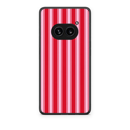 Θήκη Nothing Phone 2a Red and Pink Vertical Pinstripes από τη Smartfits με σχέδιο στο πίσω μέρος και μαύρο περίβλημα | Nothing Phone 2a Red and Pink Vertical Pinstripes case with colorful back and black bezels