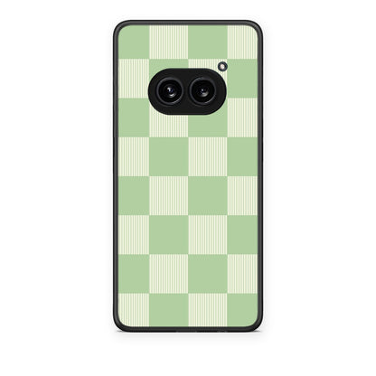 Θήκη Nothing Phone 2a Sage and Cream Striped Checks από τη Smartfits με σχέδιο στο πίσω μέρος και μαύρο περίβλημα | Nothing Phone 2a Sage and Cream Striped Checks case with colorful back and black bezels