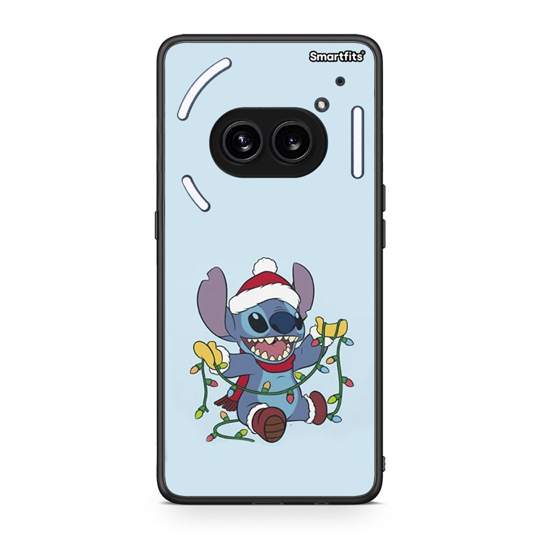 Nothing Phone 2a Santa Stich θήκη από τη Smartfits με σχέδιο στο πίσω μέρος και μαύρο περίβλημα | Smartphone case with colorful back and black bezels by Smartfits