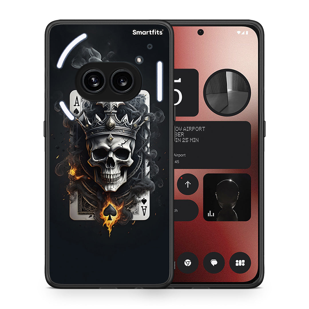 Θήκη Nothing Phone 2a Skull King Ace από τη Smartfits με σχέδιο στο πίσω μέρος και μαύρο περίβλημα | Nothing Phone 2a Skull King Ace case with colorful back and black bezels