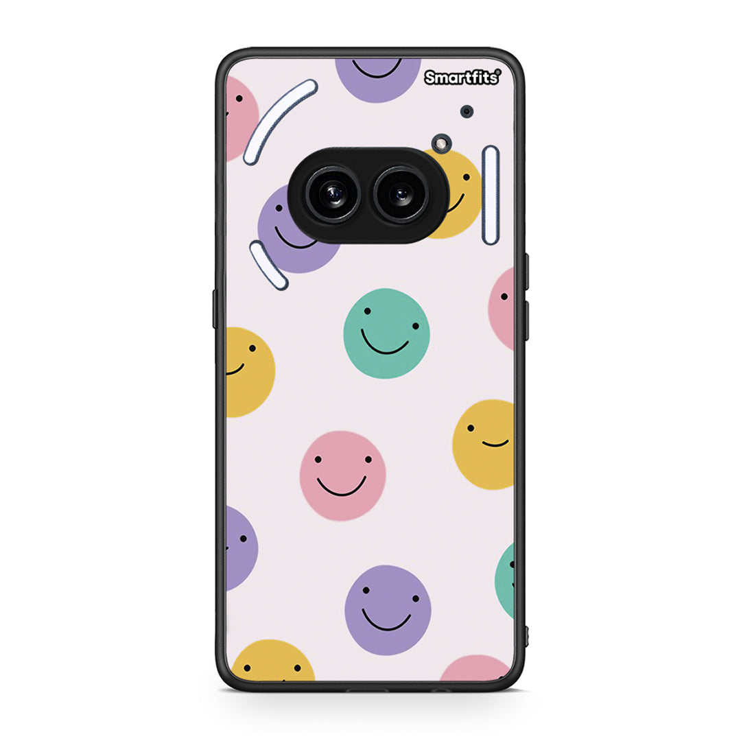 Nothing Phone 2a Smiley Faces θήκη από τη Smartfits με σχέδιο στο πίσω μέρος και μαύρο περίβλημα | Smartphone case with colorful back and black bezels by Smartfits