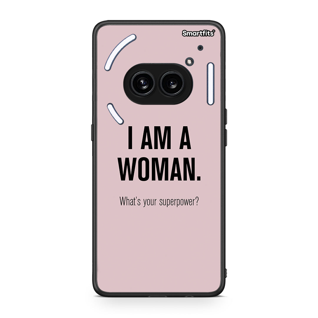 Nothing Phone 2a Superpower Woman θήκη από τη Smartfits με σχέδιο στο πίσω μέρος και μαύρο περίβλημα | Smartphone case with colorful back and black bezels by Smartfits