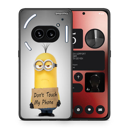 Θήκη Nothing Phone 2a Minion Text από τη Smartfits με σχέδιο στο πίσω μέρος και μαύρο περίβλημα | Nothing Phone 2a Minion Text case with colorful back and black bezels