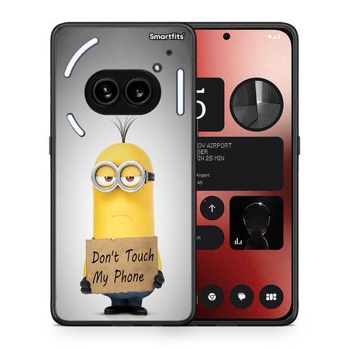 Θήκη Nothing Phone 2a Minion Text από τη Smartfits με σχέδιο στο πίσω μέρος και μαύρο περίβλημα | Nothing Phone 2a Minion Text case with colorful back and black bezels