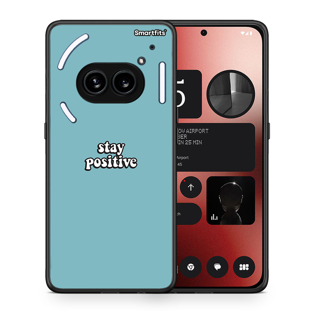 Θήκη Nothing Phone 2a Positive Text από τη Smartfits με σχέδιο στο πίσω μέρος και μαύρο περίβλημα | Nothing Phone 2a Positive Text case with colorful back and black bezels