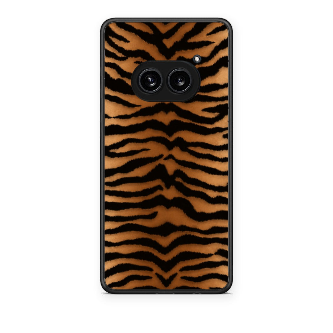 Θήκη Nothing Phone 2a Tiger Print Orange and Black από τη Smartfits με σχέδιο στο πίσω μέρος και μαύρο περίβλημα | Nothing Phone 2a Tiger Print Orange and Black case with colorful back and black bezels