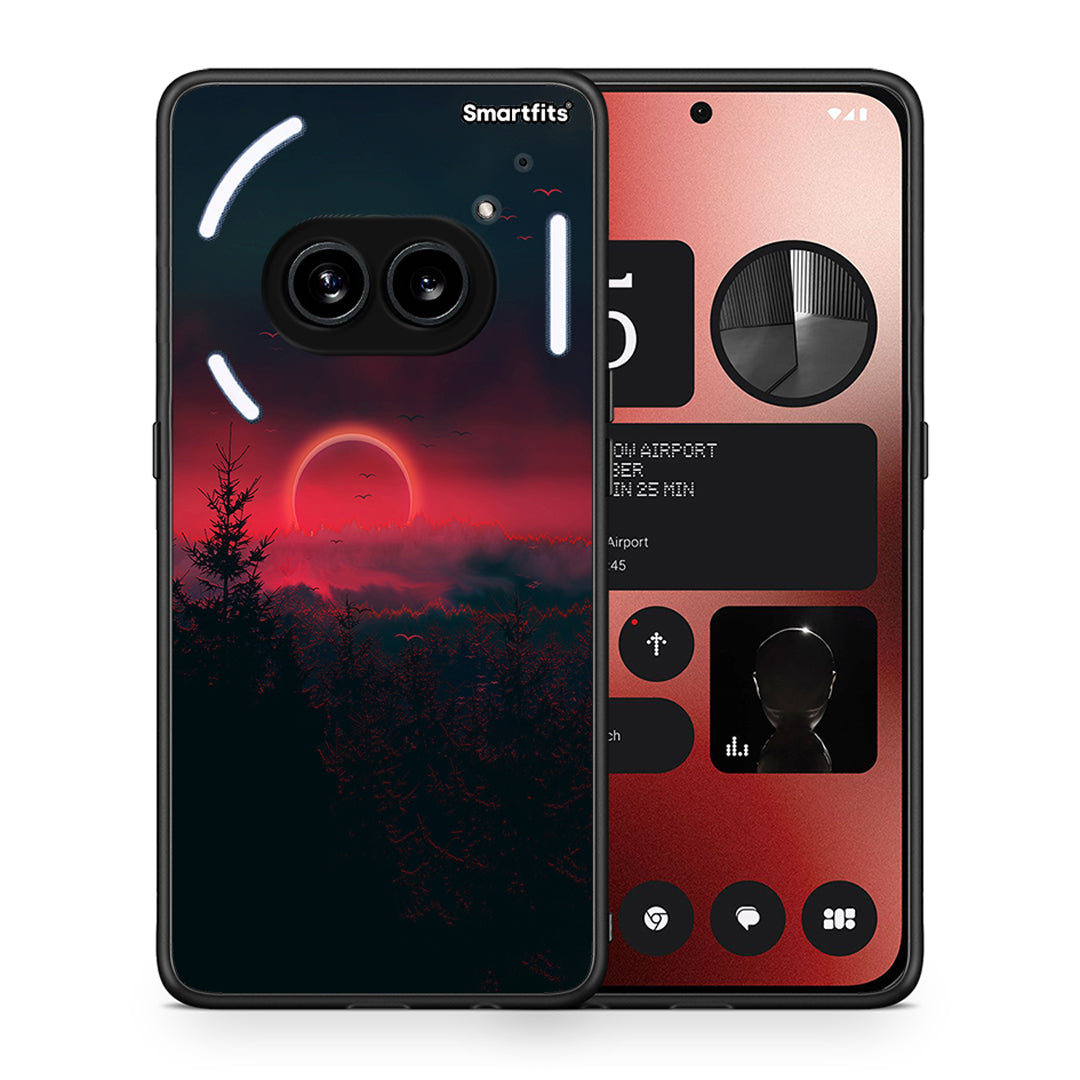 Θήκη Nothing Phone 2a Sunset Tropic από τη Smartfits με σχέδιο στο πίσω μέρος και μαύρο περίβλημα | Nothing Phone 2a Sunset Tropic case with colorful back and black bezels