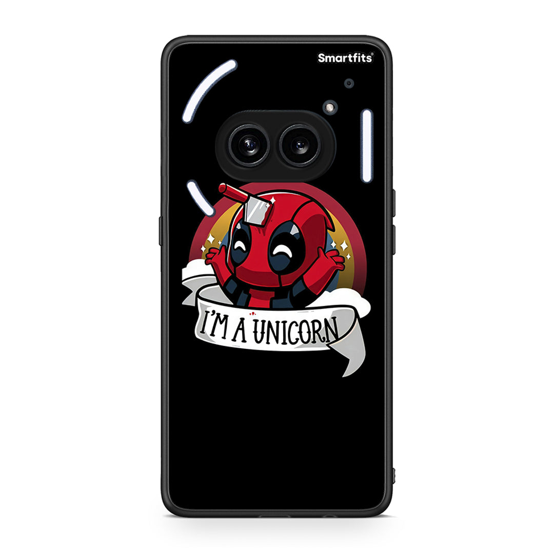 Nothing Phone 2a Unicorn Deadpool θήκη από τη Smartfits με σχέδιο στο πίσω μέρος και μαύρο περίβλημα | Smartphone case with colorful back and black bezels by Smartfits