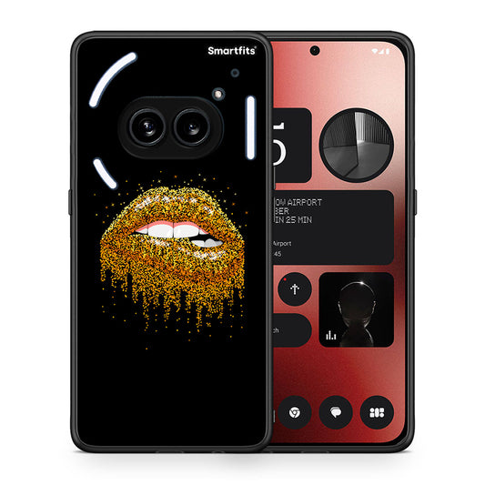 Θήκη Nothing Phone 2a Golden Valentine από τη Smartfits με σχέδιο στο πίσω μέρος και μαύρο περίβλημα | Nothing Phone 2a Golden Valentine case with colorful back and black bezels